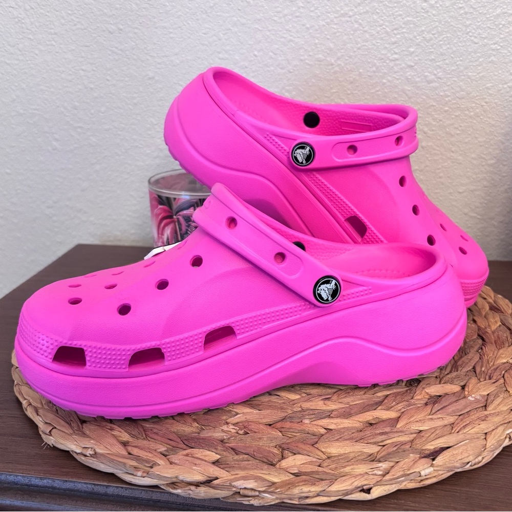 Hot Pink Crocs Platform